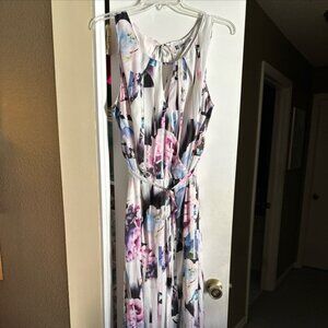 Jennifer Lopez White and Purple Dress